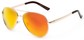 Angle of The Saddle Unmagnified Sunglasses in Gold with Orange, Women's and Men's Aviator Sunglasses