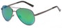 Angle of The Saddle Unmagnified Sunglasses in Grey with Green, Women's and Men's Aviator Sunglasses
