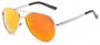 Angle of The Saddle Unmagnified Sunglasses in Silver with Orange, Women's and Men's Aviator Sunglasses