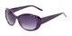 Angle of The Mable Bifocal Reading Sunglasses in Purple with Smoke, Women's Square Reading Sunglasses