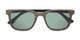 Folded of The Mack Polarized Magnetic Reading Sunglasses in Black/Tan Faux Wood with Green