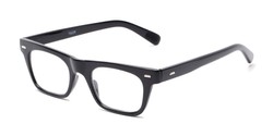 Angle of The Madden in Black, Women's and Men's Retro Square Reading Glasses