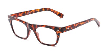 Angle of The Madden in Tortoise, Women's and Men's Retro Square Reading Glasses