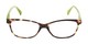 Front of The Magda in Brown Tortoise/Green
