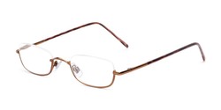 Angle of The Magnum in Bronze, Women's and Men's Rectangle Reading Glasses