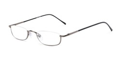 Angle of The Magnum in Grey, Women's and Men's Rectangle Reading Glasses