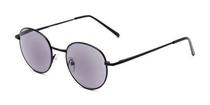Angle of The Maine Reading Sunglasses in Black with Smoke, Women's and Men's Round Reading Sunglasses