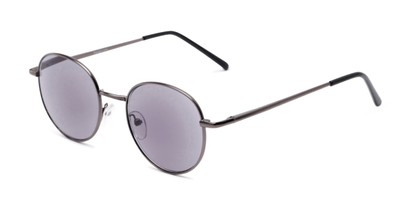 Angle of The Maine Reading Sunglasses in Grey with Smoke, Women's and Men's Round Reading Sunglasses