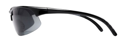 Side of The Marathon Bifocal Reading Sunglasses in Black with Smoke Lenses