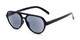 Angle of The March Reading Sunglasses in Matte Black with Smoke, Women's and Men's Aviator Reading Sunglasses