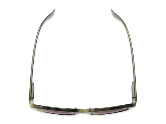 Overhead of The Micah Reading Sunglasses in Green with Green/Purple Mirror