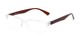 Angle of The Milo in Clear/Brown, Women's and Men's Rectangle Reading Glasses