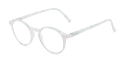 Angle of The Misha in Light Blue, Women's Round Reading Glasses