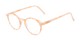 Angle of The Misha in Orange, Women's Round Reading Glasses