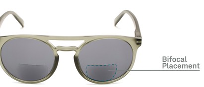 Detail of The Moby Bifocal Reading Sunglasses in Green with Smoke