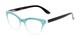 Angle of The Mya Bifocal in Blue Fade/Black, Women's Cat Eye Reading Glasses