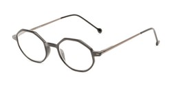 Angle of The Neo in Black/Grey, Women's and Men's Oval Reading Glasses