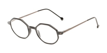 Angle of The Neo in Black/Grey, Women's and Men's Oval Reading Glasses