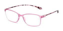 Angle of The Neptune in Pink/Tortoise, Women's and Men's Rectangle Reading Glasses