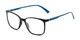 Angle of The Nola Bifocal in Black/Blue, Women's and Men's Retro Square Reading Glasses