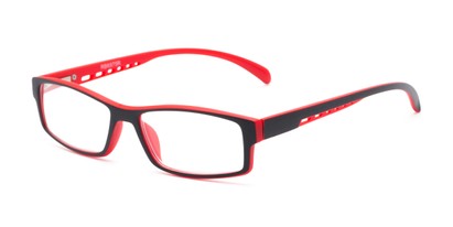 Angle of The Nova in Neon Red, Women's and Men's Rectangle Reading Glasses