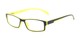 Angle of The Nova in Neon Yellow, Women's and Men's Rectangle Reading Glasses