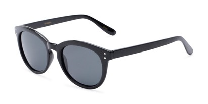 Angle of The Offshore Unmagnified Sunglasses in Black with Grey, Women's and Men's Round Sunglasses