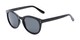 Angle of The Offshore Unmagnified Sunglasses in Black with Grey, Women's and Men's Round Sunglasses