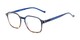 Angle of The Ollie in Navy Blue/Tortoise Fade, Women's and Men's Square Reading Glasses
