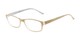 Angle of The Opal in Gold Stripe, Women's Rectangle Reading Glasses