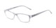 Angle of The Opal in Silver Stripe, Women's Rectangle Reading Glasses