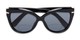 Folded of The Ophelia Bifocal Reading Sunglasses in Glossy Black with Smoke