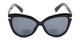 Front of The Ophelia Bifocal Reading Sunglasses in Glossy Black with Smoke