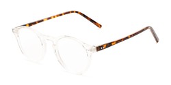 Angle of The Ormand in Clear/Brown Tortoise, Women's and Men's Round Reading Glasses