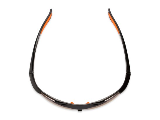 Overhead of The Outback Driving Bifocal Reading Sunglasses in Black/Orange with Amber
