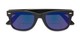 Folded of The Pacey Bifocal Reading Sunglasses in Matte Black with Blue Mirror