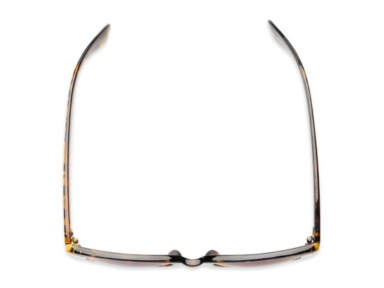 Overhead of The Pacey Bifocal Reading Sunglasses in Glossy Tortoise with Blue Mirror