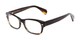 Angle of The Parker Customizable Reader in Brown Stripe, Women's and Men's Retro Square Reading Glasses