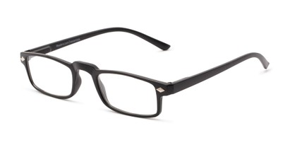 Angle of The Parsons in Matte Black, Women's and Men's Rectangle Reading Glasses