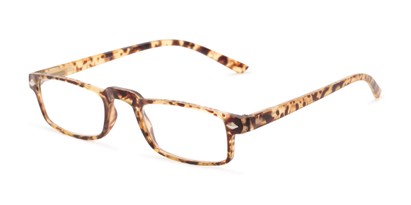 Angle of The Parsons in Matte Yellow Tortoise, Women's and Men's Rectangle Reading Glasses