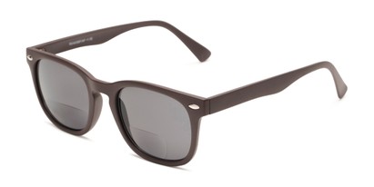 Angle of The Patio Bifocal Reading Sunglasses in Grey, Women's and Men's Retro Square Reading Sunglasses