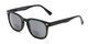 Angle of The Patio Bifocal Reading Sunglasses in Matte Black, Women's and Men's Retro Square Reading Sunglasses