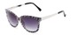 Angle of The Penelope Bifocal Reading Sunglasses in White Zebra/Silver with Smoke, Women's Cat Eye Reading Sunglasses