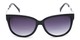 Front of The Penelope Bifocal Reading Sunglasses in Black/Silver with Smoke
