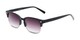 Angle of The Pepper Reading Sunglasses in Glossy Black/Silver with Smoke, Women's and Men's Browline Reading Sunglasses