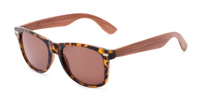 Angle of The Persimmon Reading Sunglasses in Tortoise/Brown with Amber, Women's and Men's Retro Square Reading Sunglasses