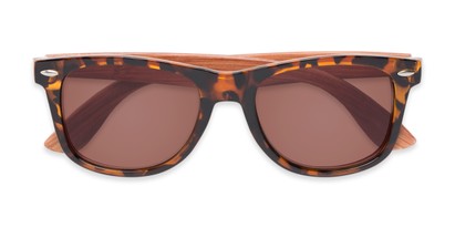 Folded of The Persimmon Reading Sunglasses in Tortoise/Brown with Amber