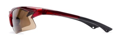 Side of The Phoenix Bifocal Reading Sunglasses in Red with Amber