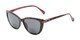 Angle of The Picnic Bifocal Reading Sunglasses in Red Leopard with Smoke, Women's Cat Eye Reading Sunglasses