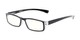 Angle of The Pike Place Computer Reader in Black/Clear with Clear, Women's and Men's Rectangle Reading Glasses